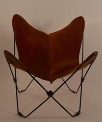 Pair of Hardoy Style Folding Leather Butterfly Chairs