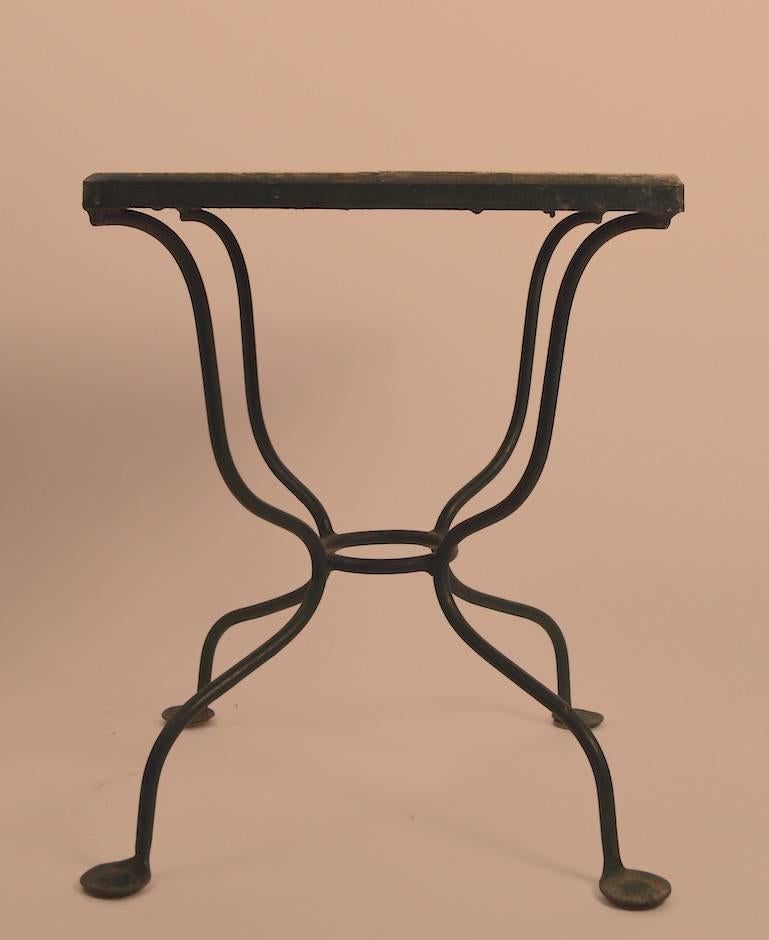 Tile Top Wrought Iron Base Table In Good Condition In New York, NY