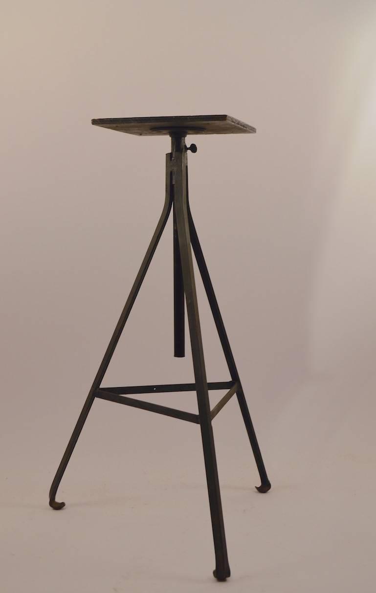 Adjustable Industrial Sculpture Stand For Sale at 1stdibs