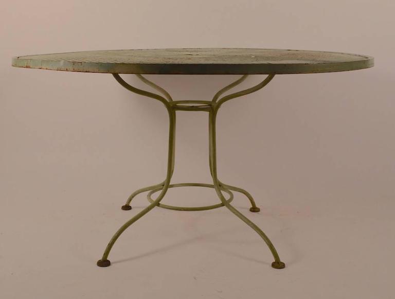 Round Metal Mesh Top Garden Table For Sale at 1stDibs