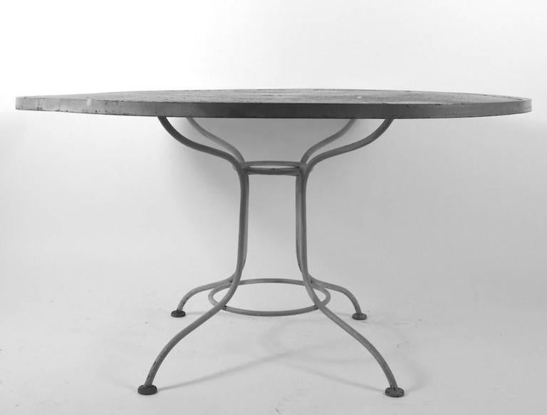 Round Metal Mesh Top Garden Table For Sale at 1stDibs