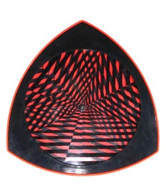 2 Wall Mount Rabbit Tanaka OP Art Sculptures Made in China 1997