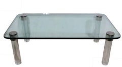 Hollywood Regency Glass, Lucite and Chrome Coffee Table by Leon Rosen for Pace