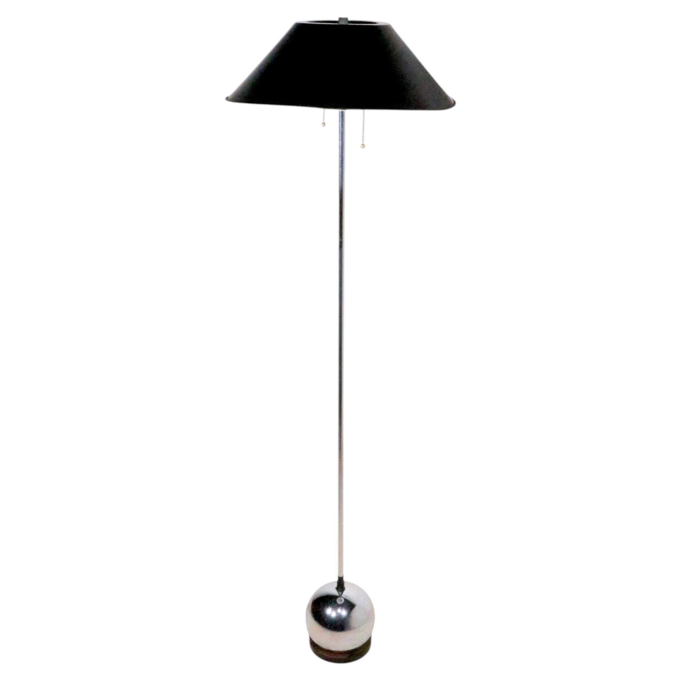 Space Age Chrome and Black Floor Lamp att. to George Kovacs c. 1960/70's For Sale