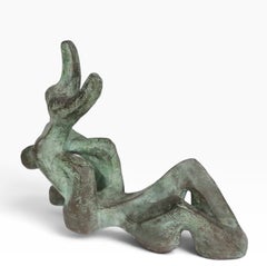 Brutalist Cast Bronze Mother and Child Sculpture by Irma Suzanne Barness