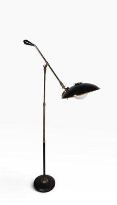Mid Century Saucer Shade Floor Lamp Designed by Gerald Thurston for Lightolier