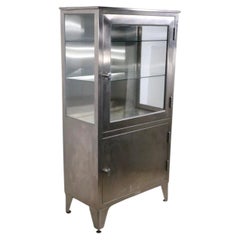 Vintage Industrial Steel and Glass Medical Cabinet by the Shampaine Company