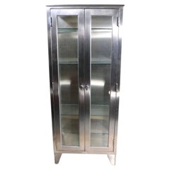 Industrial Commercial Grade Stainless Steel and Glass Medical Cabinet, Vitrine
