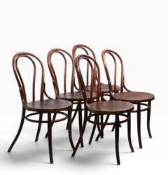 Set of Five Bentwood Cafe Bistro Dining Chairs by Heywood Brothers after Thonet