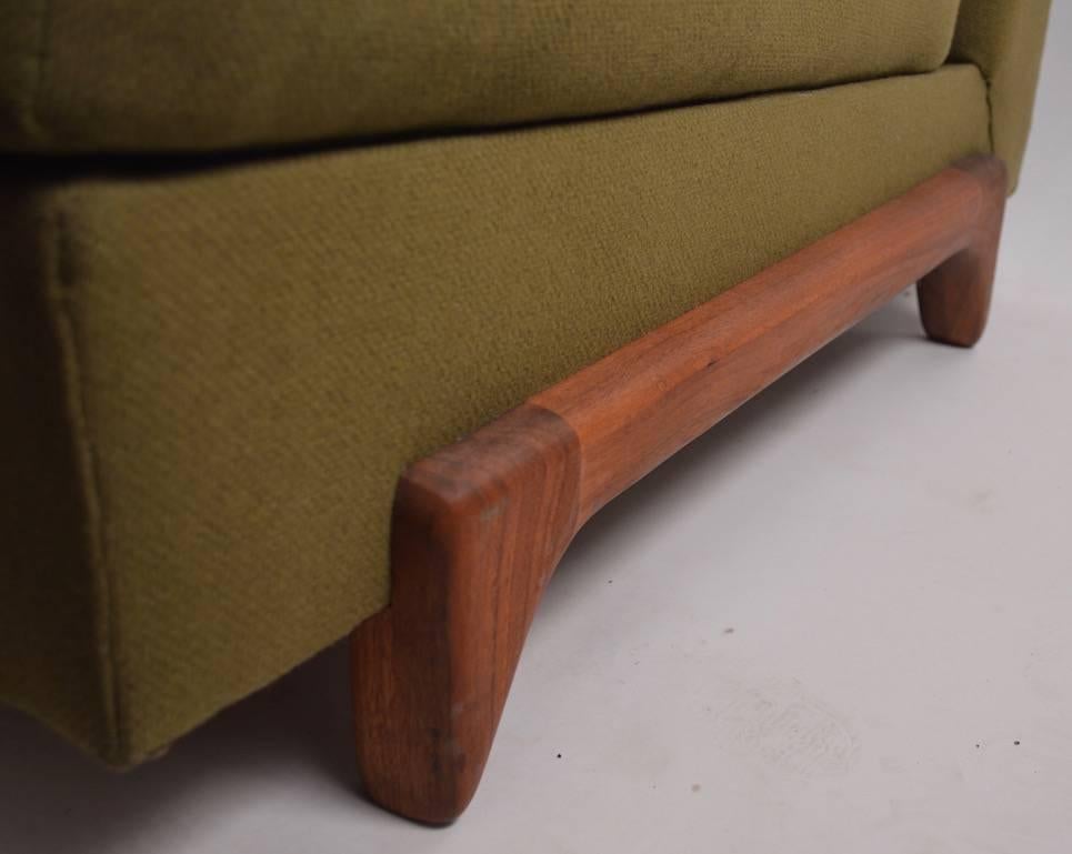 Architectural armless settee, loveseat, sofa by Craft Associates, possibly by Adrian Pearsall. Original, clean condition and use as is or reupholster to taste.