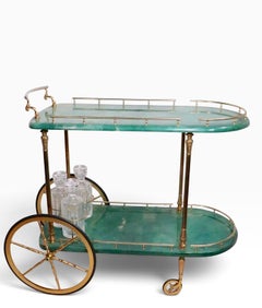 Chariot à apéritif chic de style Hollywood Regency par Aldo Tura