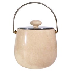 Lacquered Goatskin Ice Bucket by Aldo Tura circa 1960's
