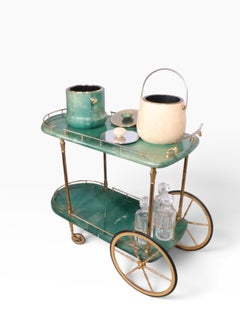 Lacquered Goatskin Ice Bucket by Aldo Tura circa 1960's