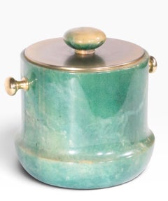Iconic Hollywood Regency Lacquered Ice Bucket by Aldo Tura Made in Italy c 1960s