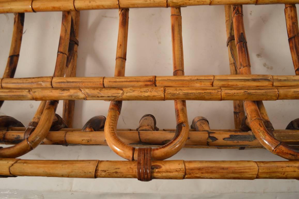 Mid-Century Modern Unusual Curvy Bamboo Sofa