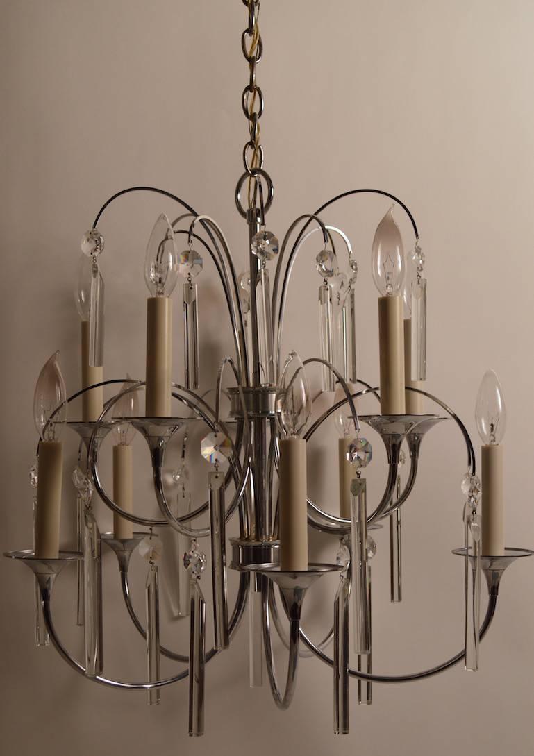 chrome and glass sciolari chandelier