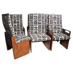 Set of Six Brutalist Style Dining Chairs Pueblo by Lane Furniture c. 1970's
