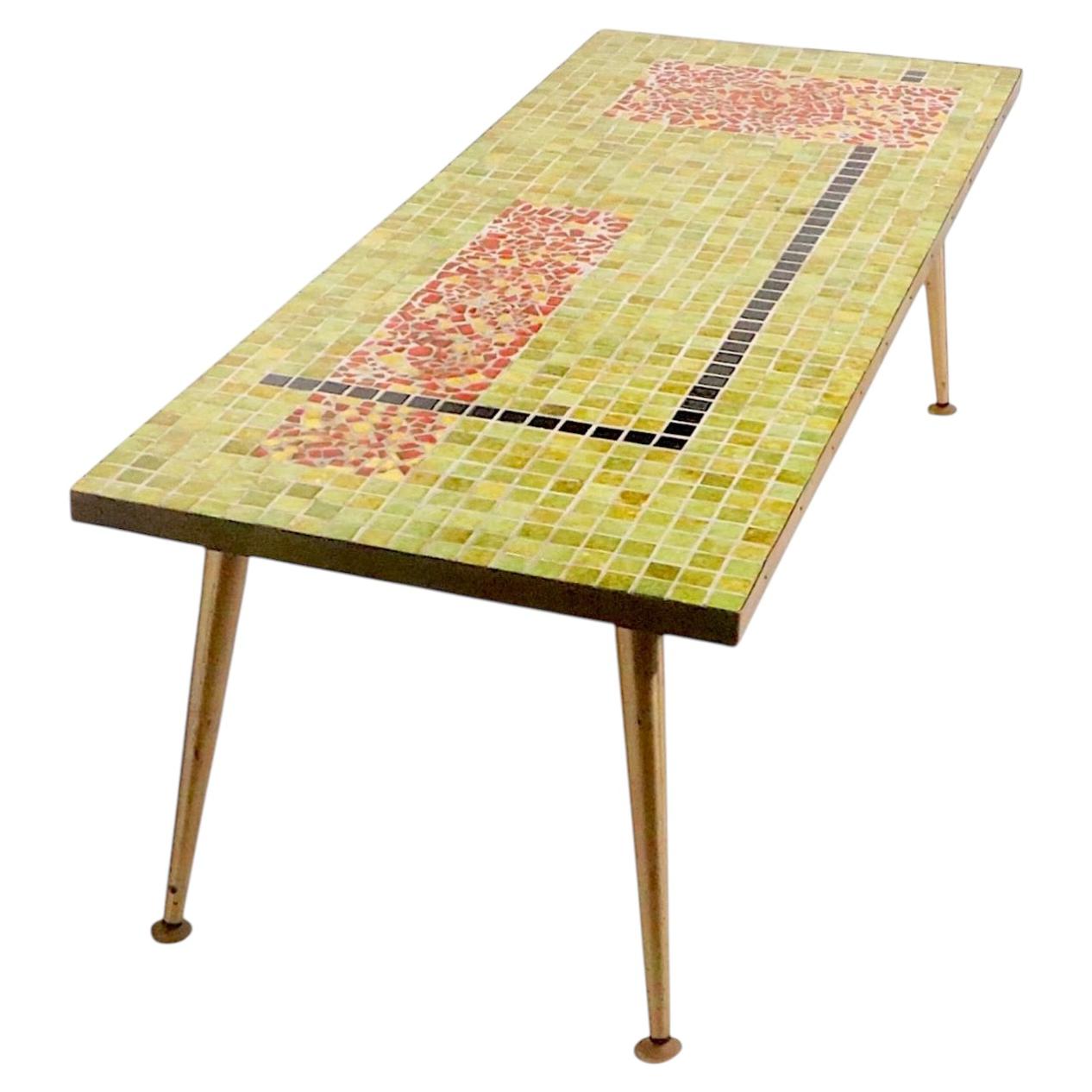 Mid Century Tile Top Table Coffee Table