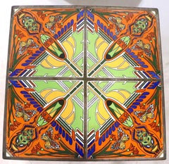 Arts and Crafts Catalina Tile Top Wrought Iron Base Table