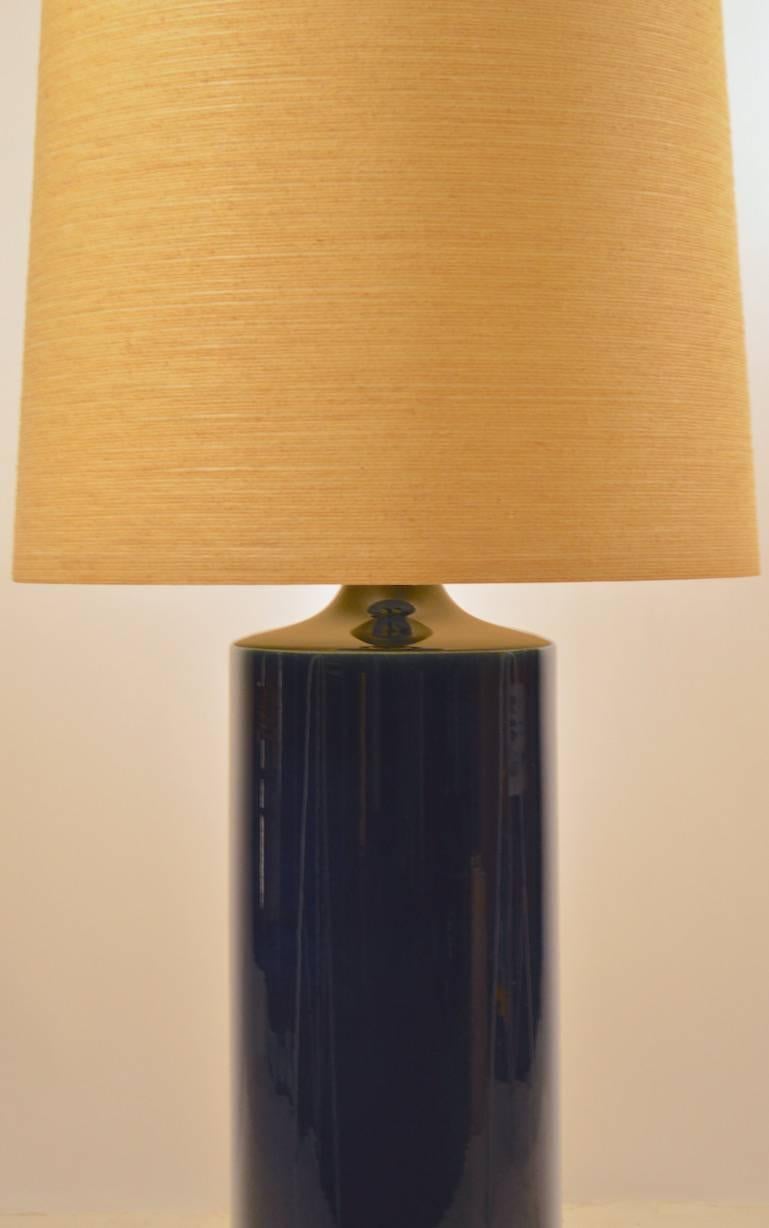 Oversized Blue Glaze Lotte Lamp In Excellent Condition In New York, NY