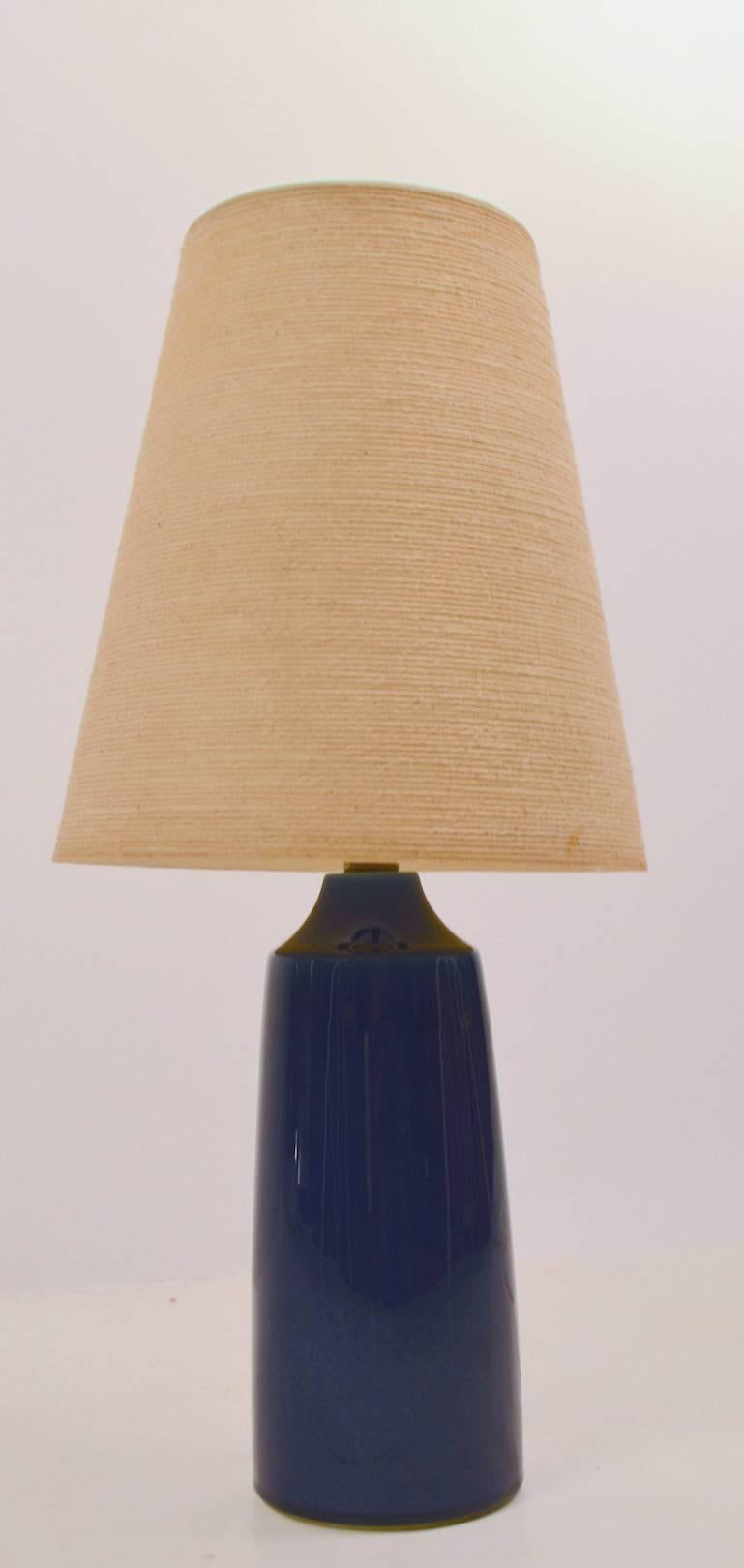 Scandinavian Modern Cylindrical Blue Lotte Lamp with Original Shade