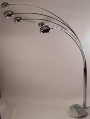 Five-Light Chrome and Marble Arc Lamp