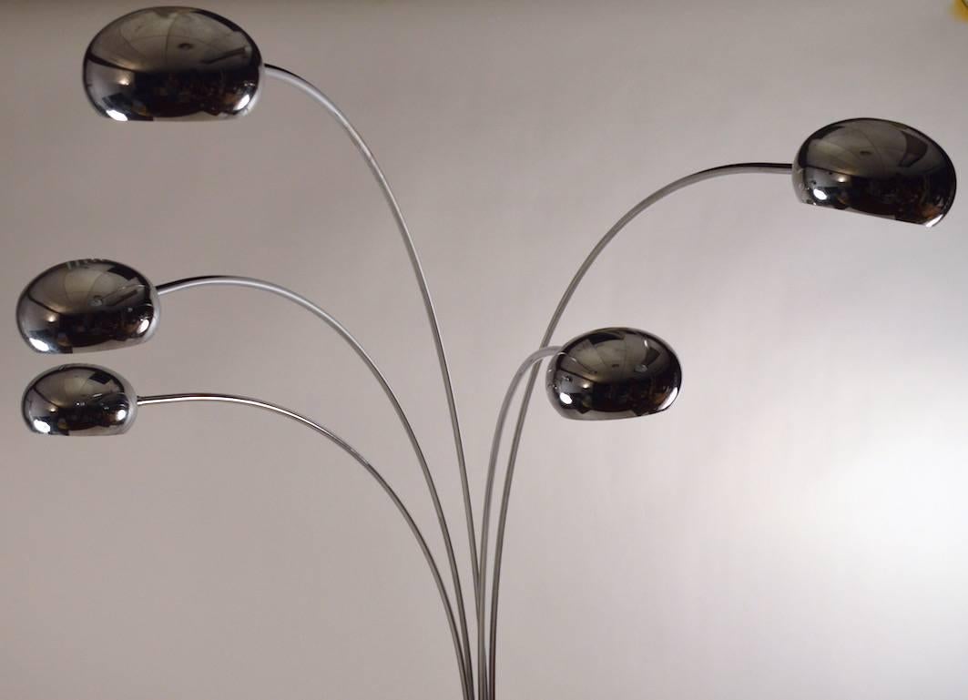 Five-Light Chrome and Marble Arc Lamp 2