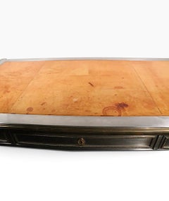 Neoclassic Louis XVI Style Steel and Bronze Desk by John Vesey c 1960/70's