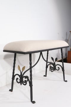 Banc Art déco en fer forgé des années 1920-1930