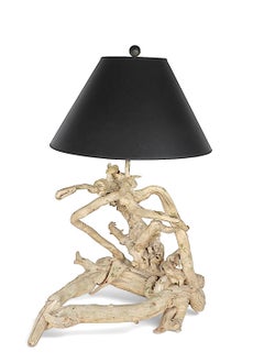 Mid Century Organic Modern Driftwood Table Lamp