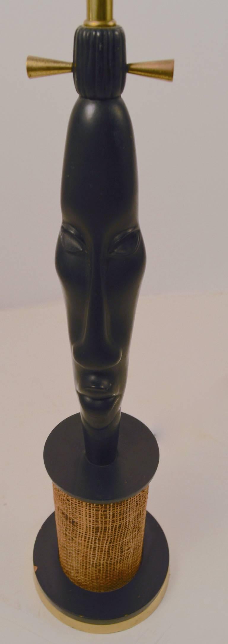 Mid-Century Modern African Motif Table Lamp after Hagenauer