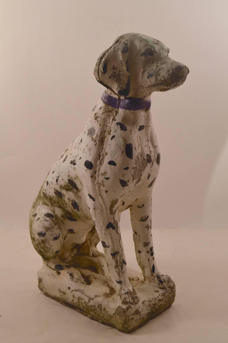 Folk Art Cement Dalmatian Garden Statuary