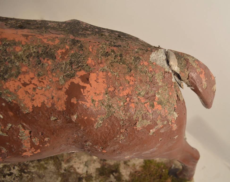 Große Hirsch-Lammskulptur aus gegossenem Stein im Angebot 1
