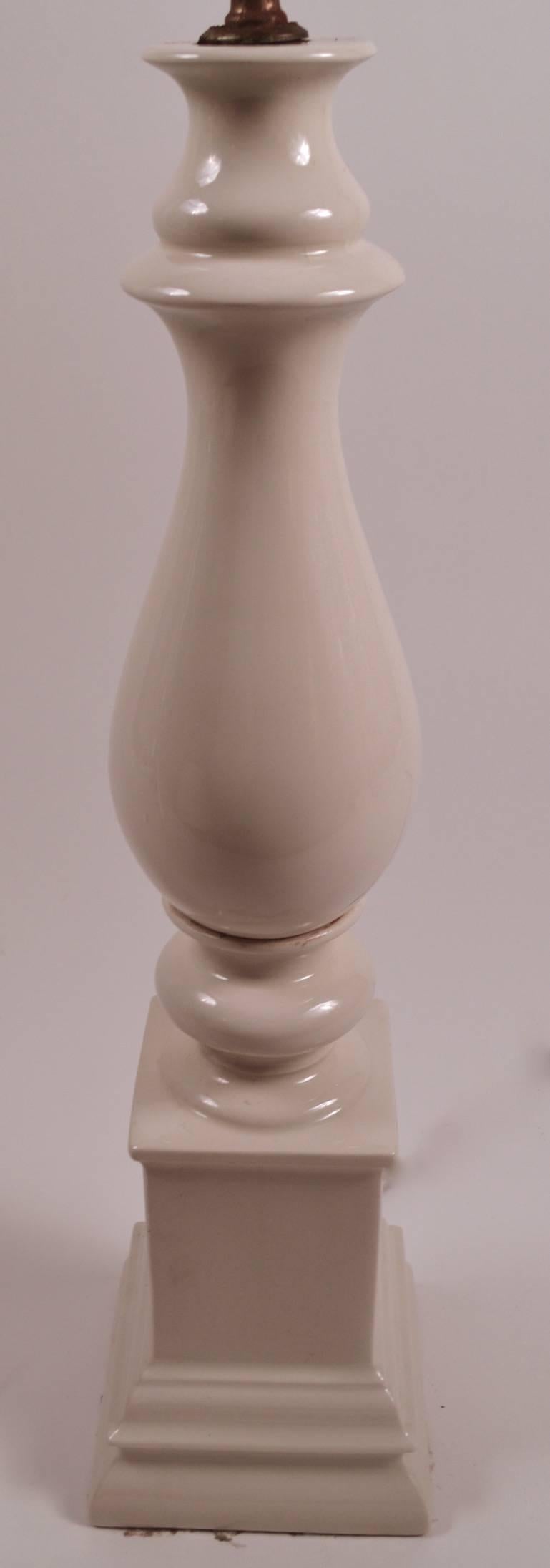 American Blanc de Chine Baluster Form Ceramic Lamp For Sale