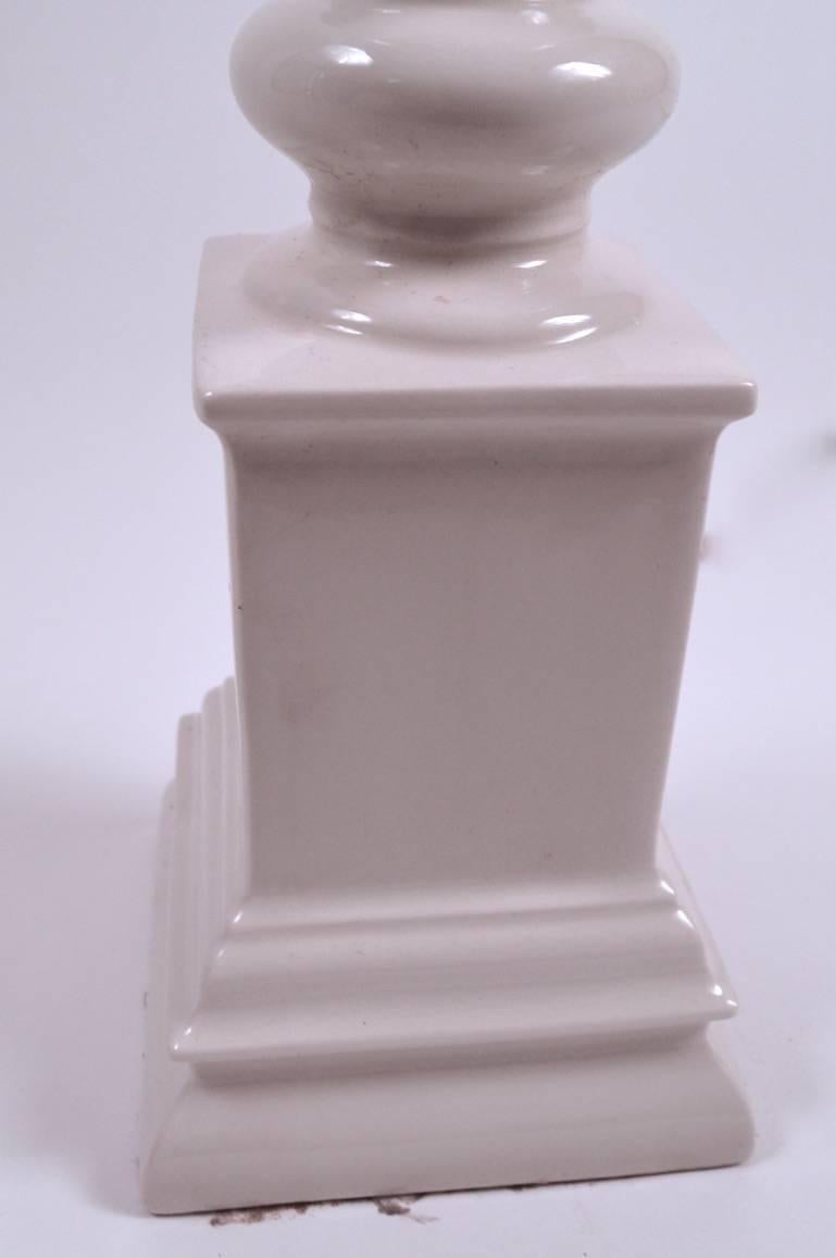 Blanc de Chine Baluster Form Ceramic Lamp In Good Condition For Sale In New York, NY