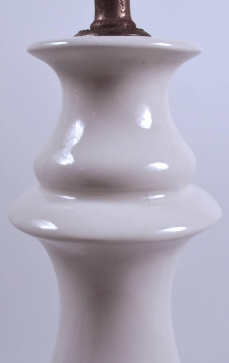 Mid-20th Century Blanc de Chine Baluster Form Ceramic Lamp For Sale