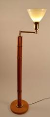 Faux Bamboo Swing Arm Floor Lamp