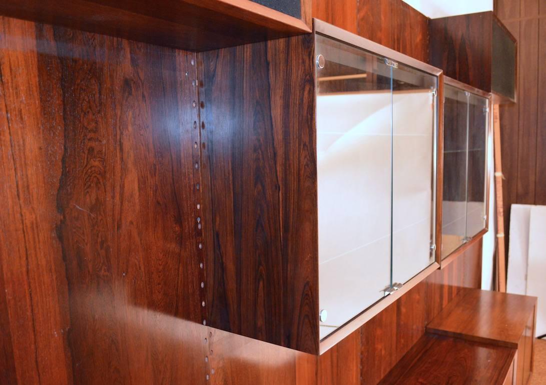 Danish Rosewood Wall Unit by Cadovius for Cado In Good Condition In New York, NY