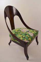 Michael Taylor for Baker Furniture Regency Style Spoon Back Lounge Chairs, Pair