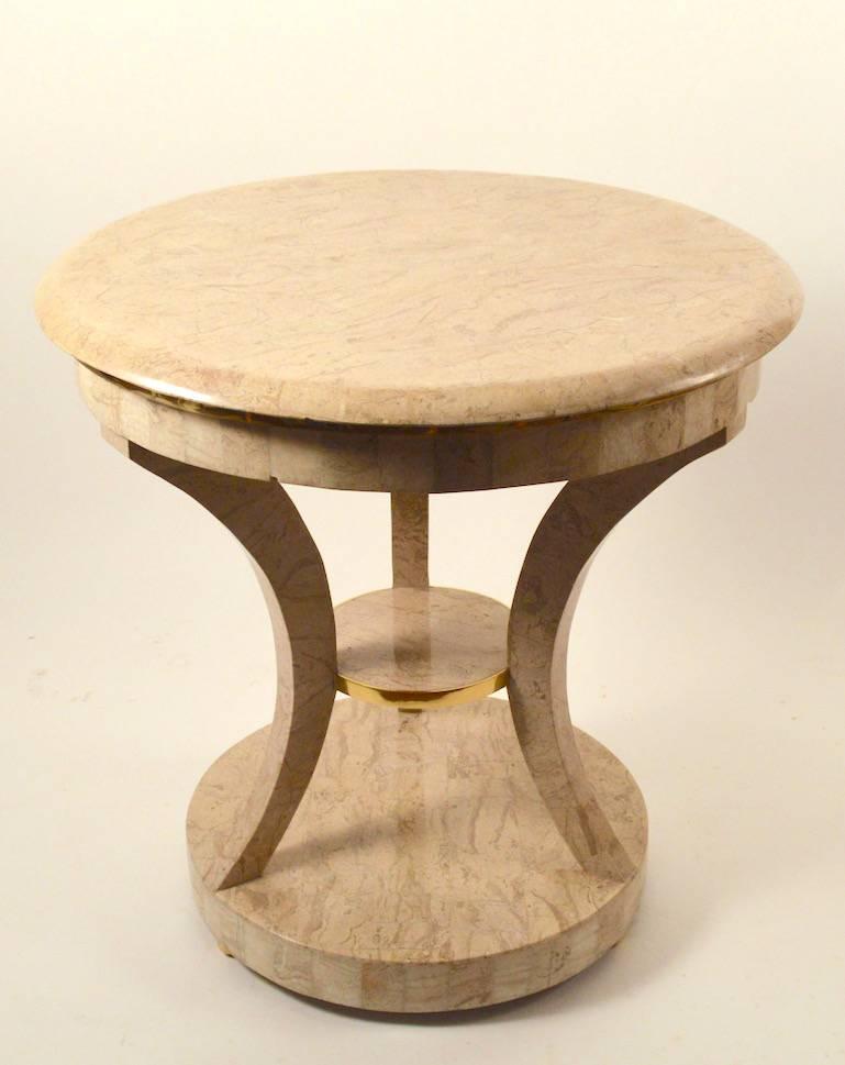 Hollywood Regency Maitland Smith Tessellated Stone Table For Sale