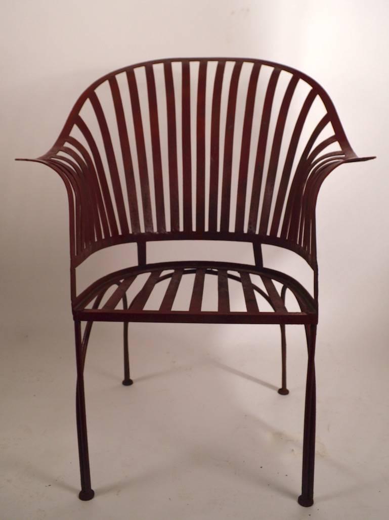 Iron Strap Garden Chair In Good Condition In New York, NY