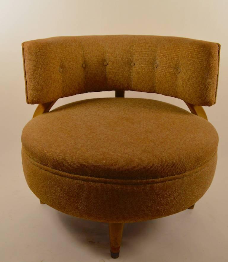 Upholstery Round Mid-Century Lounge Chair