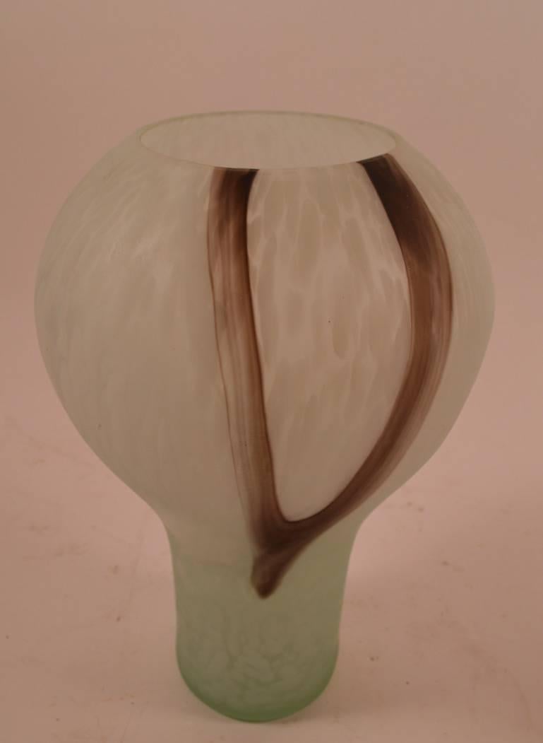 Postmodern Frosted Spatterware Glass Vase In Excellent Condition In New York, NY