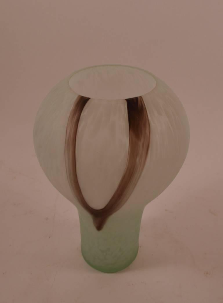 Late 20th Century Postmodern Frosted Spatterware Glass Vase