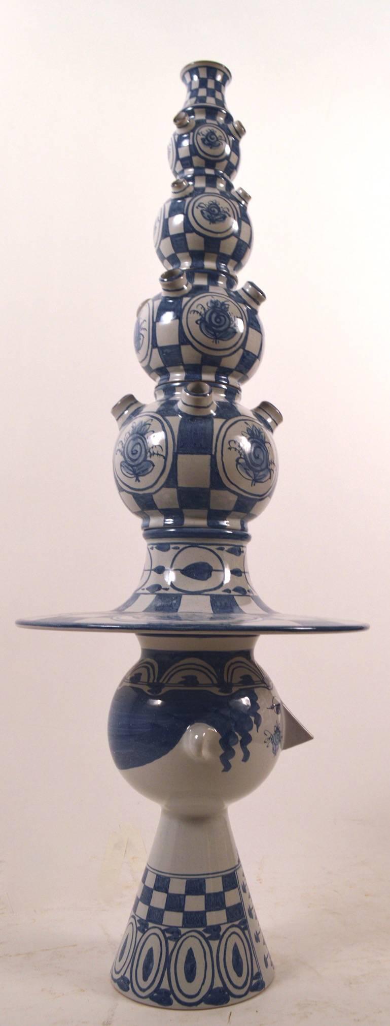 Danish Five-Piece Ceramic Centerpiece by Bjorn Wiinblad