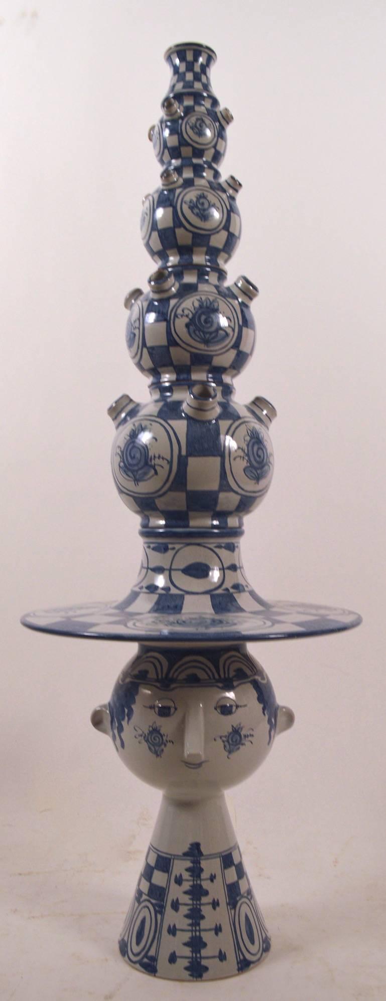 Scandinavian Modern Five-Piece Ceramic Centerpiece by Bjorn Wiinblad