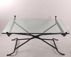 Wrought Iron Glass Top Coffee Table in the Gothic Style