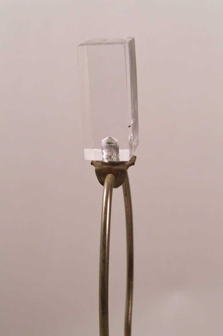 Mid-Century Modern Stacked Lucite Block Hourglass Form Table Lamp For Sale
