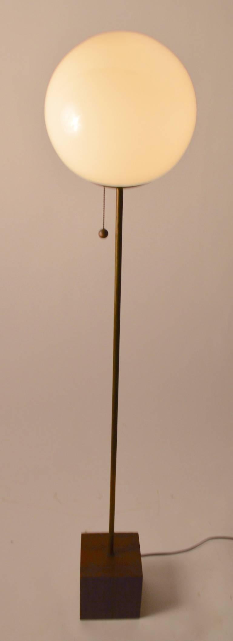 American Glass Ball Top Floor Lamp Attributed to Laurel Lamp Co.