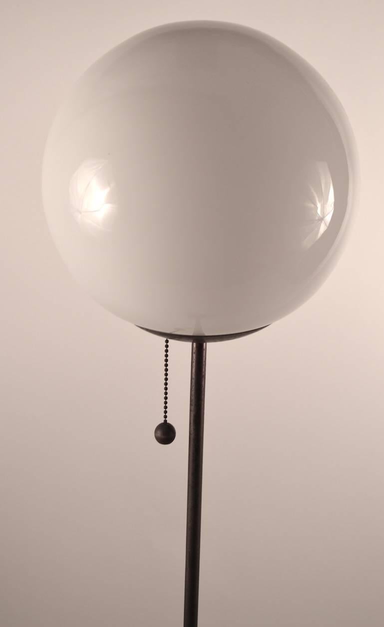 Mid-20th Century Glass Ball Top Floor Lamp Attributed to Laurel Lamp Co.